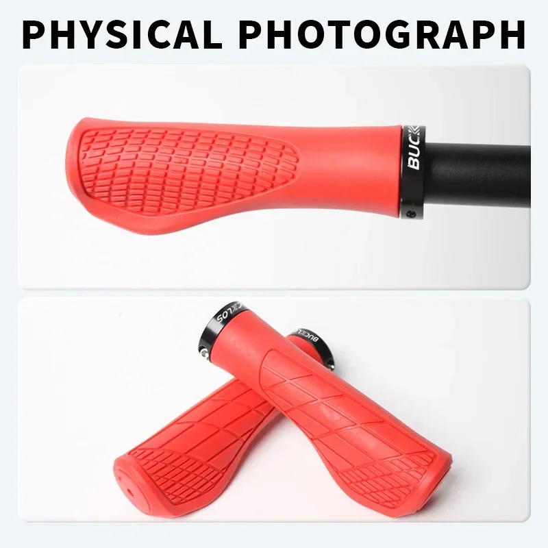 BUCKLOS MTB Handlebar Grips Ergonomic Comfortable Mountain Bike Lokc Grips Bicycle Soft Rubber Handlebar Grip Bike Accessories