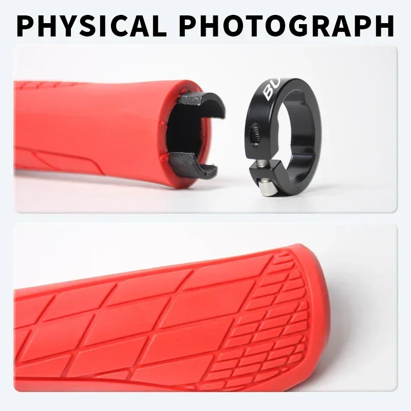 BUCKLOS MTB Handlebar Grips Ergonomic Comfortable Mountain Bike Lokc Grips Bicycle Soft Rubber Handlebar Grip Bike Accessories