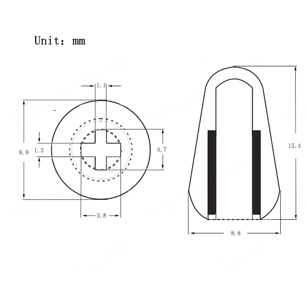 1pcs/2pcs Brass Guitar Switch Cap Metal Toggle Switch Tip Embedded Cross Core Expandable Hole for ST TL Guitar Accessories