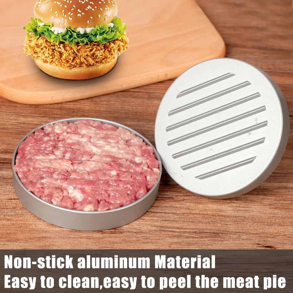 Household Food Mold Kitchen Gadgets Round Hamburger Mold BBQ Hamburger Meat Beef Pie Burger Meat Press Aluminum Alloy