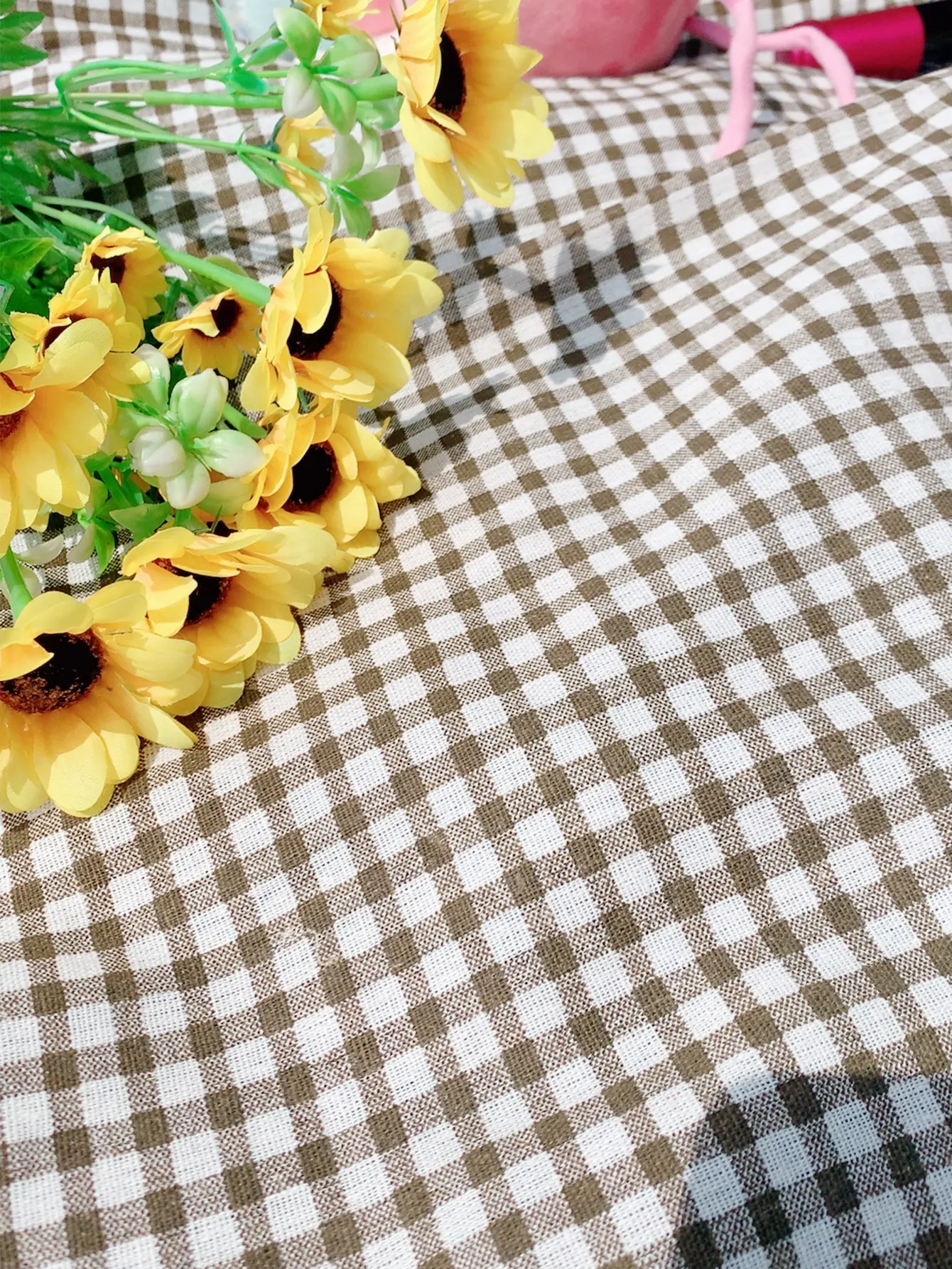 Rde Picnic Outdoor Blanket, Foldable Blankets Gingham Picnic Mat Tablecloth