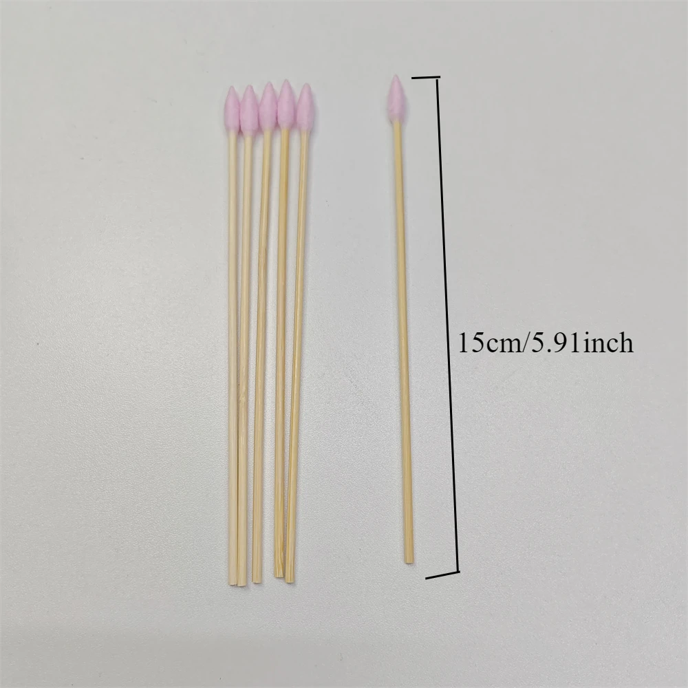100/300Pcs 6 Inch Long Cotton Swabs with Wooden Handles, Cotton Tipped Applicator for Cleaning, Cotton Sticks Oil Makeup