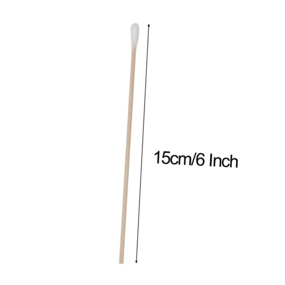 100/300Pcs 6 Inch Long Cotton Swabs with Wooden Handles, Cotton Tipped Applicator for Cleaning, Cotton Sticks Oil Makeup