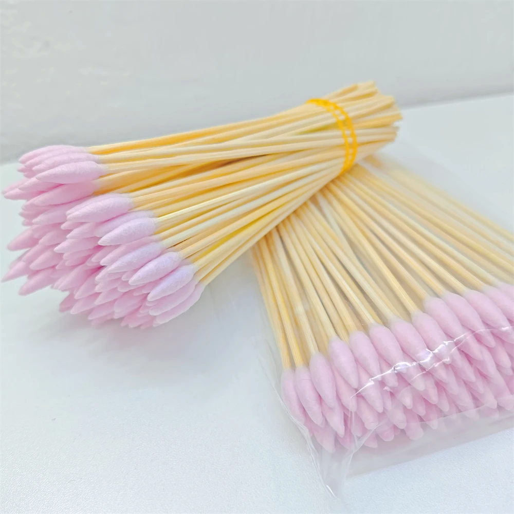 100/300Pcs 6 Inch Long Cotton Swabs with Wooden Handles, Cotton Tipped Applicator for Cleaning, Cotton Sticks Oil Makeup