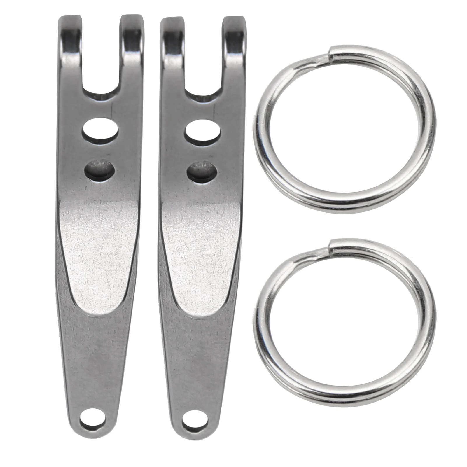 2Pcs Outdoor Belt Clip Stainless Steel Suspension Pocket Clip Key Holder with Keychain Mini Suspension Clip Keychain Pocket Clip