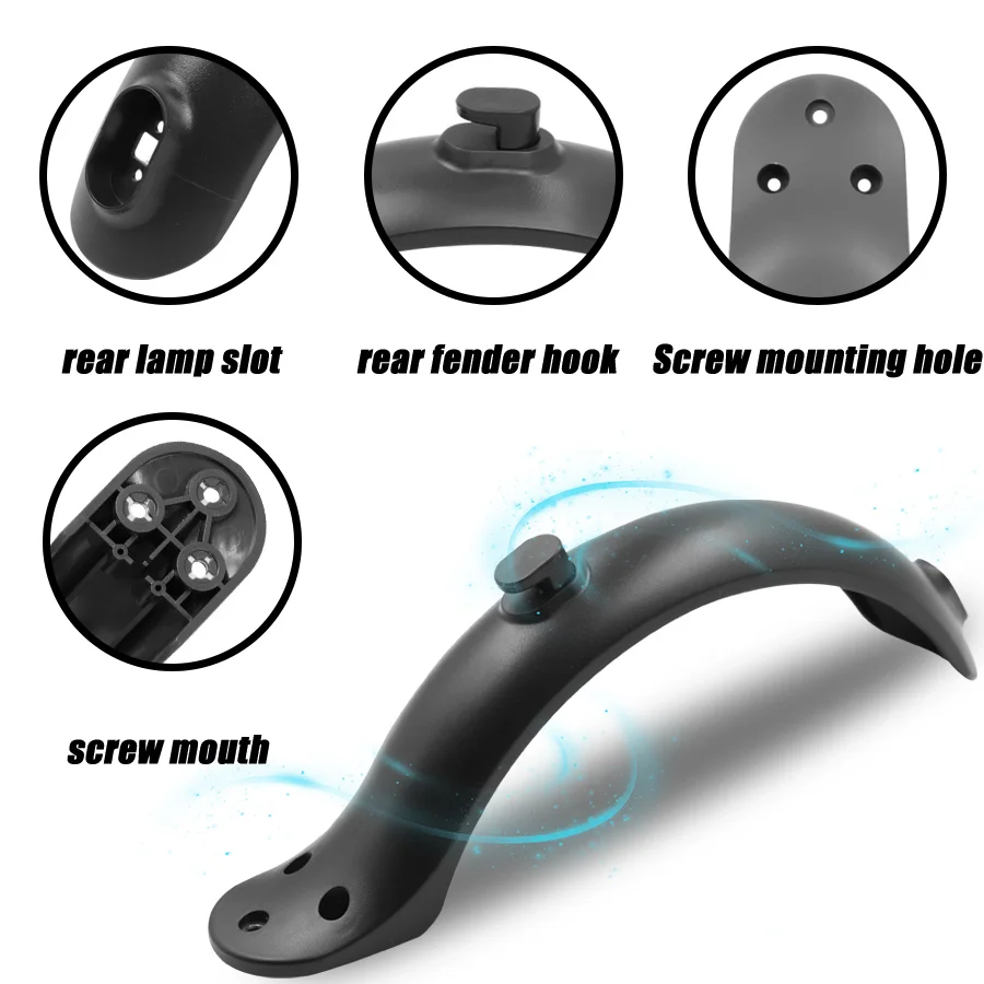 Rear Fender for Xiaomi M365/Pro/Mijia Mi 1S Electric Scooter Skateboard Short Ducktail Rear Mudguard Back Wing Taillight parts