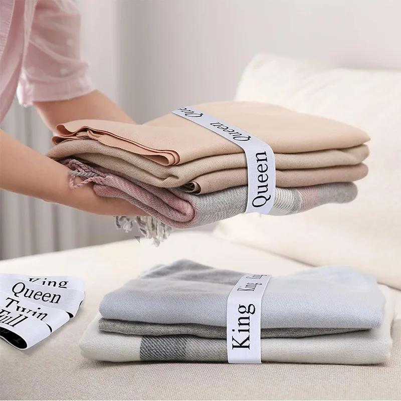 4Pcs Elastic Bedsheets Bands Bed Sheet Clothes Storage Organizer Sheet Closet Organization Labels Letter Sheet Straps