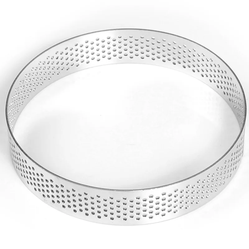 Stainless Steel Mousse Cake Mold Heat-Resistant Perforated Round Tart Ring Cookies Pastry Circle Cutter Mold Baking Tools
