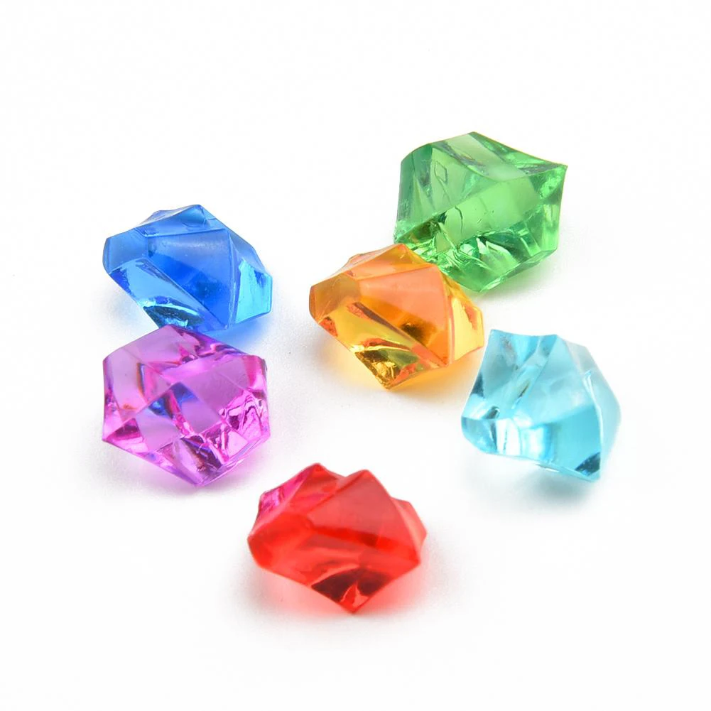 200PCS Acrylic Stones Crystal Acrylic Gem Stone Kids Mixed Color Ornaments Vase Wedding Party 6*9mm Accessories DIYJewelry Decor
