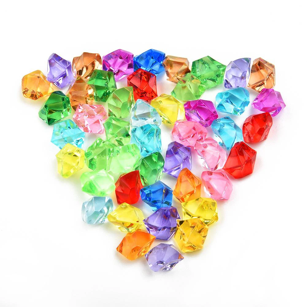 200PCS Acrylic Stones Crystal Acrylic Gem Stone Kids Mixed Color Ornaments Vase Wedding Party 6*9mm Accessories DIYJewelry Decor