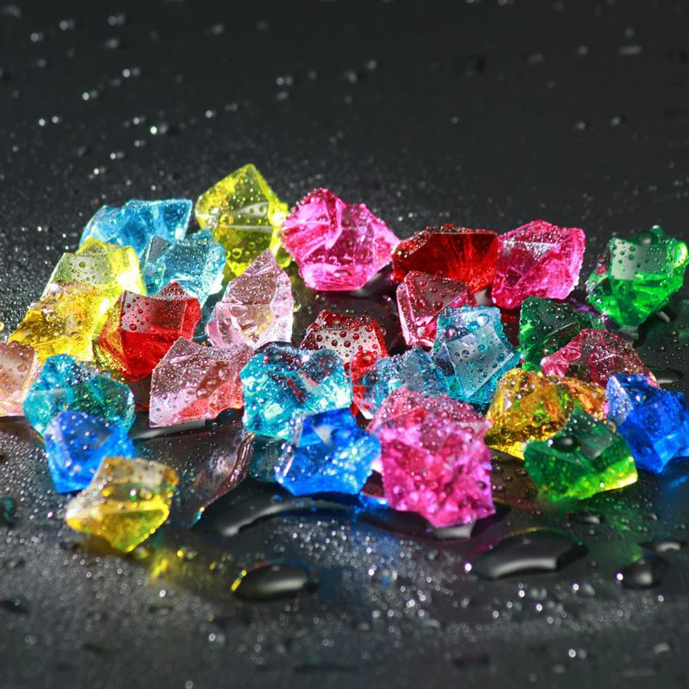 200PCS Acrylic Stones Crystal Acrylic Gem Stone Kids Mixed Color Ornaments Vase Wedding Party 6*9mm Accessories DIYJewelry Decor