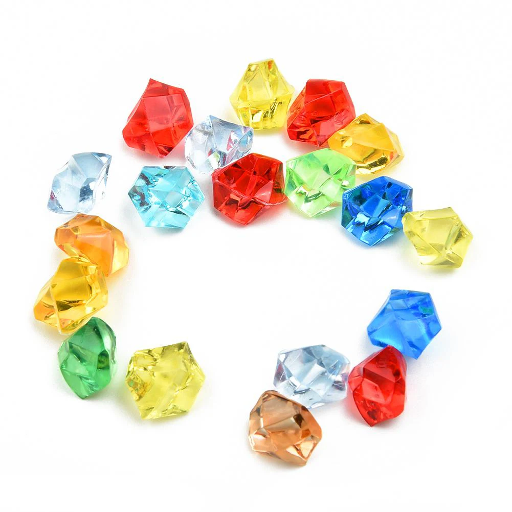 200PCS Acrylic Stones Crystal Acrylic Gem Stone Kids Mixed Color Ornaments Vase Wedding Party 6*9mm Accessories DIYJewelry Decor