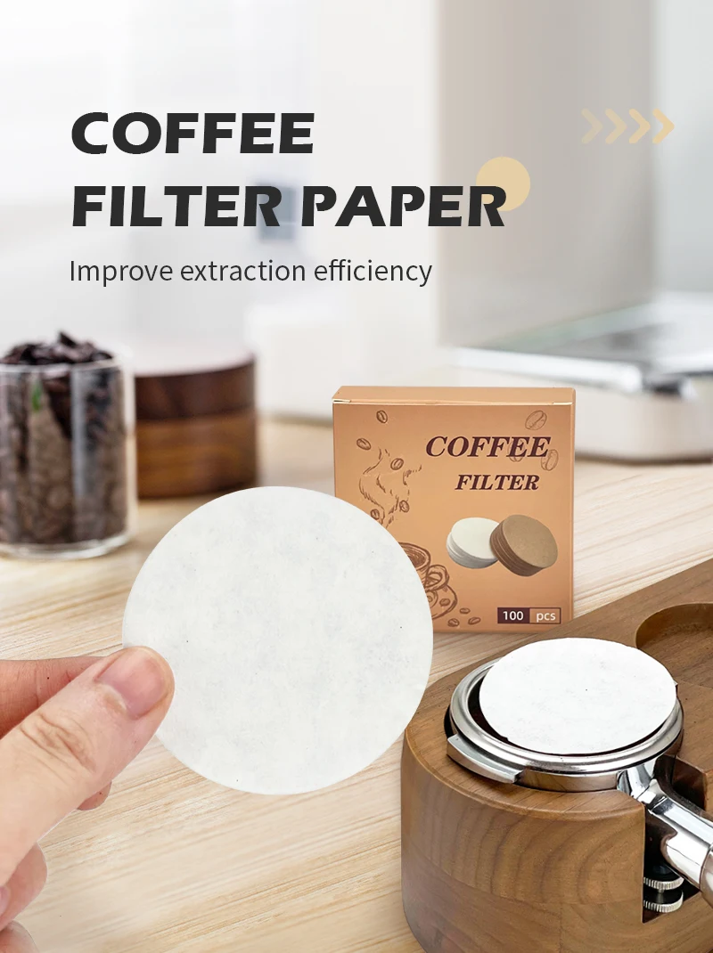 Coffee Filter Paper Espresso Paper Filters 51mm 53mm 58mm 100pcs Puck Screen For Delonghi Breville Portafilter Machine Tools