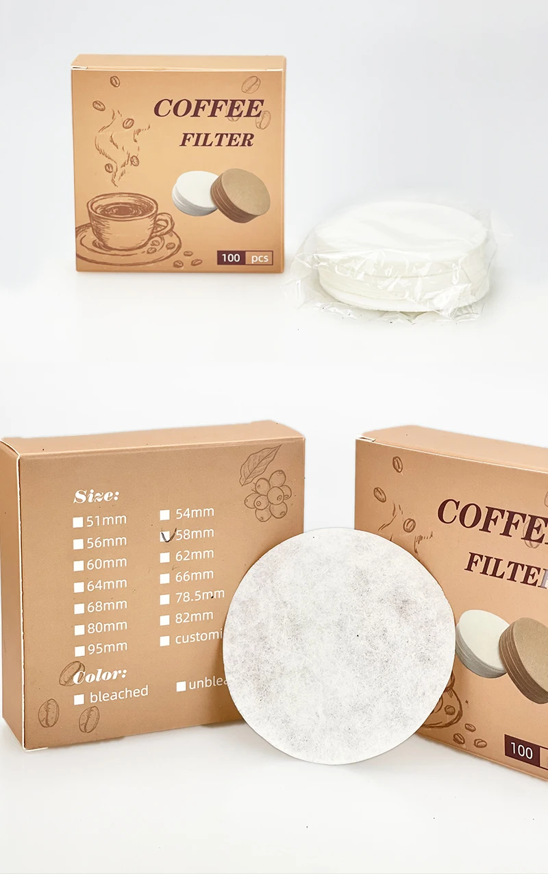 Coffee Filter Paper Espresso Paper Filters 51mm 53mm 58mm 100pcs Puck Screen For Delonghi Breville Portafilter Machine Tools