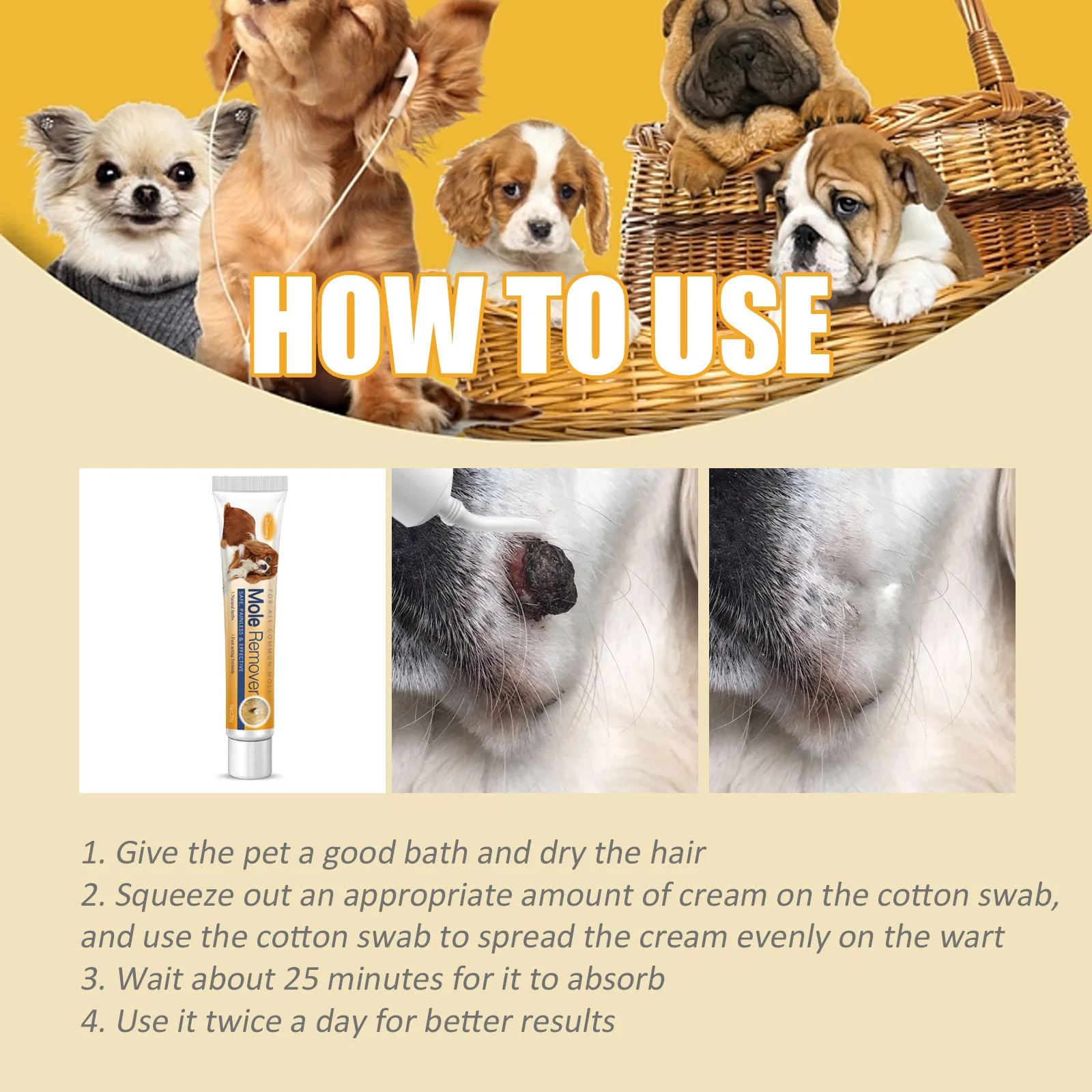 Pet Removal Wart Cream Diminish Skin Moles Corns Nourish Skin Wart Treatment Alleviate Discomfort No Irritation Pet Repair Cream