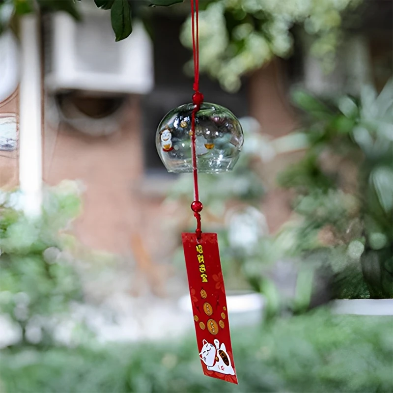 Japanese Wind Bell Japan Chimes Handmade Glass Furin Home Decors Spa Kitchen Office Decor Sakura Cherry Blossom Pattern
