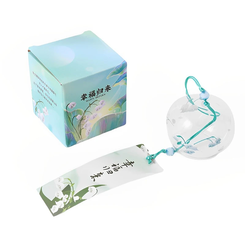 Japanese Wind Bell Japan Chimes Handmade Glass Furin Home Decors Spa Kitchen Office Decor Sakura Cherry Blossom Pattern
