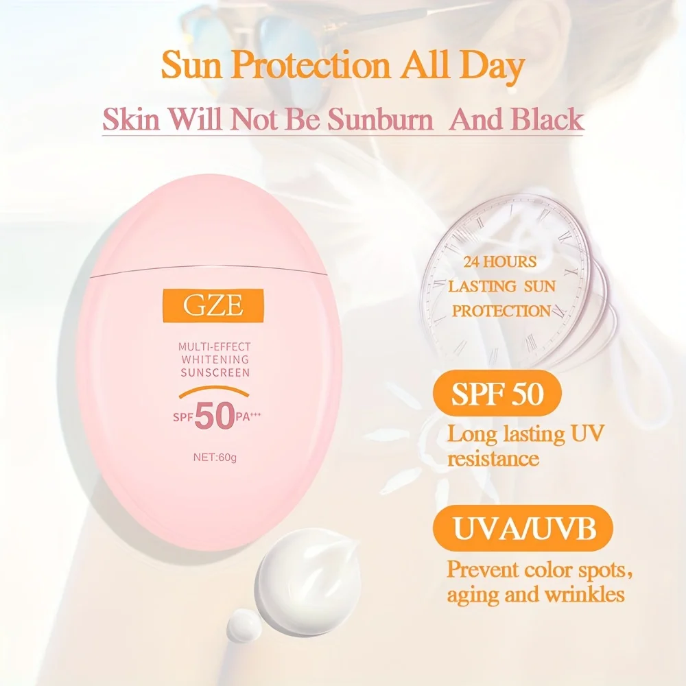 GZE MINERAL SUNSCREEN LOTION: SPF50 Broad Spectrum UVA UVB, Face Neck Protection, Sunburn Cream Zinc Oxide Sensitive Skin PA+++