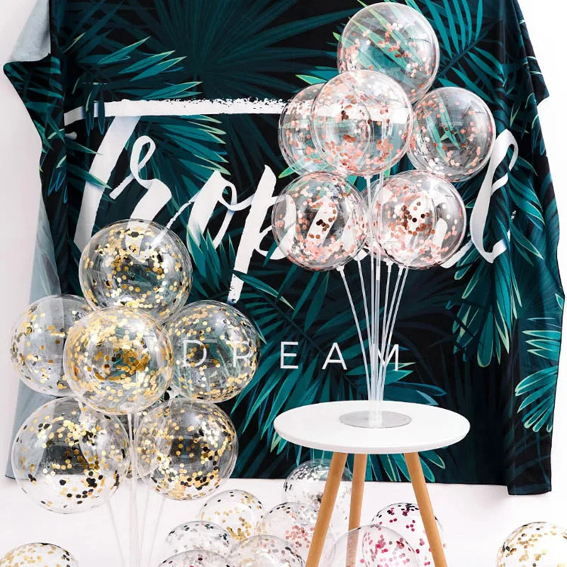 2/4 sets Holiday Event Party Table Balloon Stands Clear Plastic Balloon Holder Column Arch for Baby Shower Birthday Party Decor