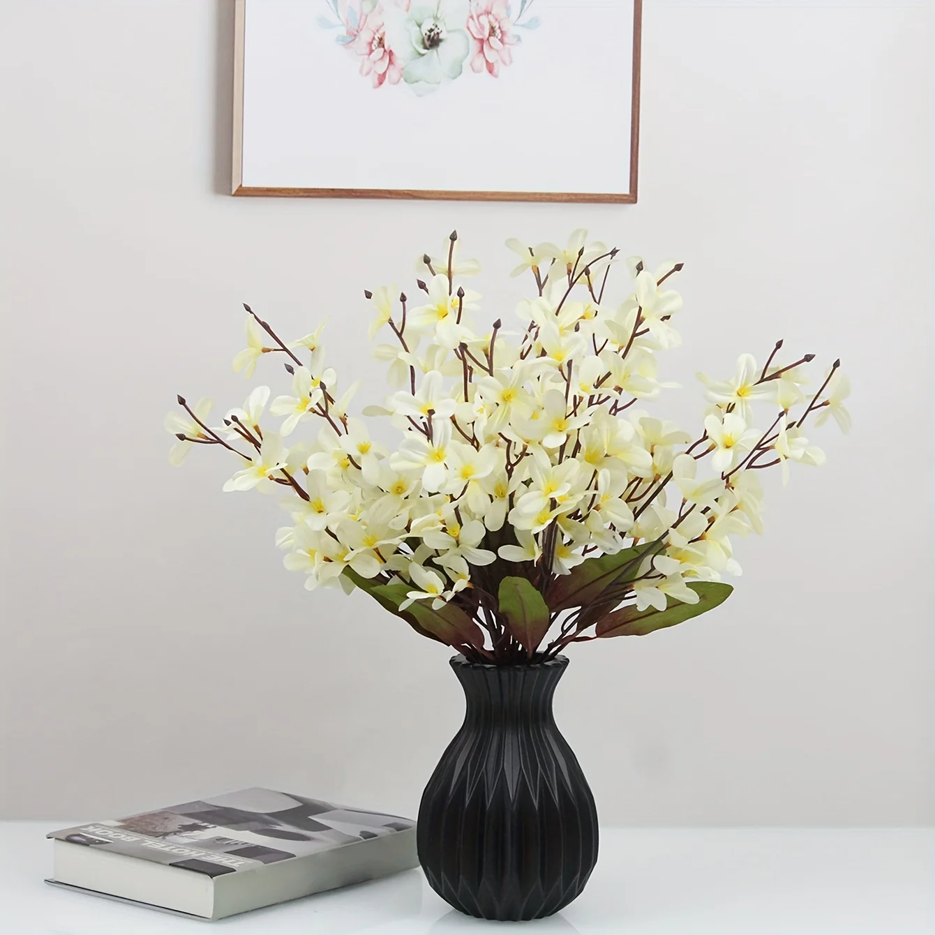 1pc Water Cultivation Imitation Ceramic Plastic Vase Living Room Plastic Home Vase, Modern Minimalist Home Decor