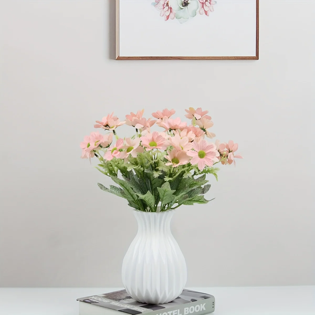 1pc Water Cultivation Imitation Ceramic Plastic Vase Living Room Plastic Home Vase, Modern Minimalist Home Decor