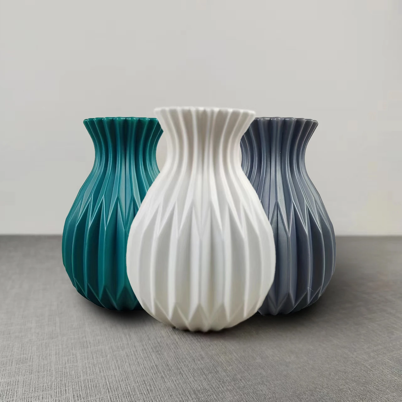 1pc Water Cultivation Imitation Ceramic Plastic Vase Living Room Plastic Home Vase, Modern Minimalist Home Decor