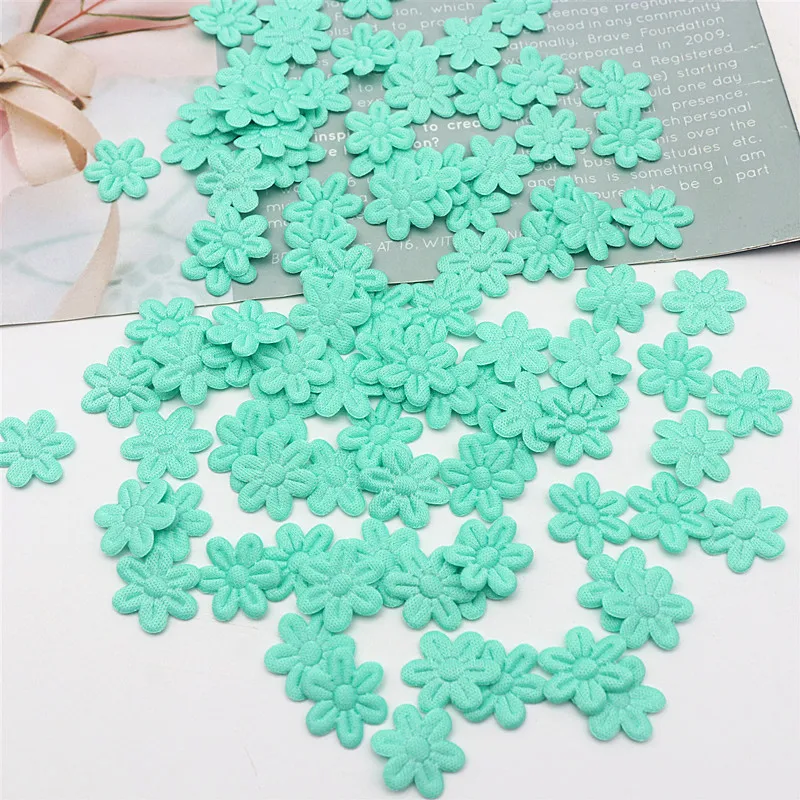 100pcs/pack five petal flower embossing DIY children hair accessories hairpin accessories accessories material cloth sticker 2cm