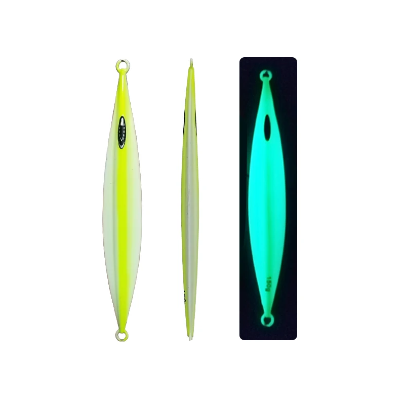 1PC Slow Pitch Jig 120g150g200g250g300g Slow Falling Sinking Metal Jigging Lure Glow Jigs Luminous Lure Pesca Fishing Angler