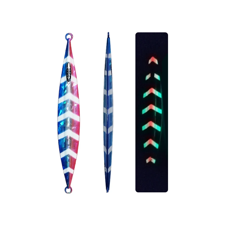 1PC Slow Pitch Jig 120g150g200g250g300g Slow Falling Sinking Metal Jigging Lure Glow Jigs Luminous Lure Pesca Fishing Angler