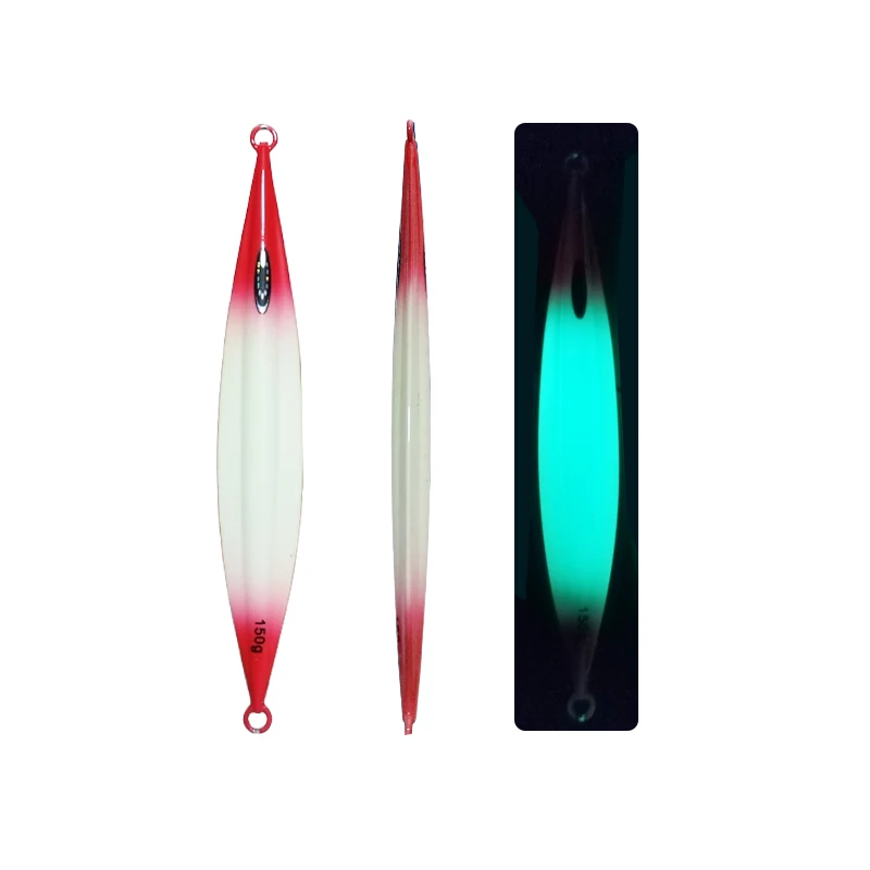1PC Slow Pitch Jig 120g150g200g250g300g Slow Falling Sinking Metal Jigging Lure Glow Jigs Luminous Lure Pesca Fishing Angler