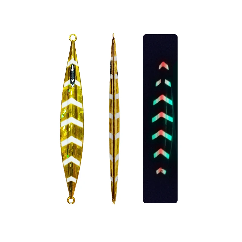 1PC Slow Pitch Jig 120g150g200g250g300g Slow Falling Sinking Metal Jigging Lure Glow Jigs Luminous Lure Pesca Fishing Angler