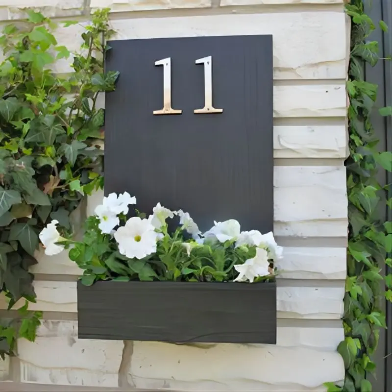 1pc 101mm Modern House Number Outdoor 4 inch Silver Zinc Alloy Apartment Door Numbers Mailbox Address Sign #0-9 With Screws