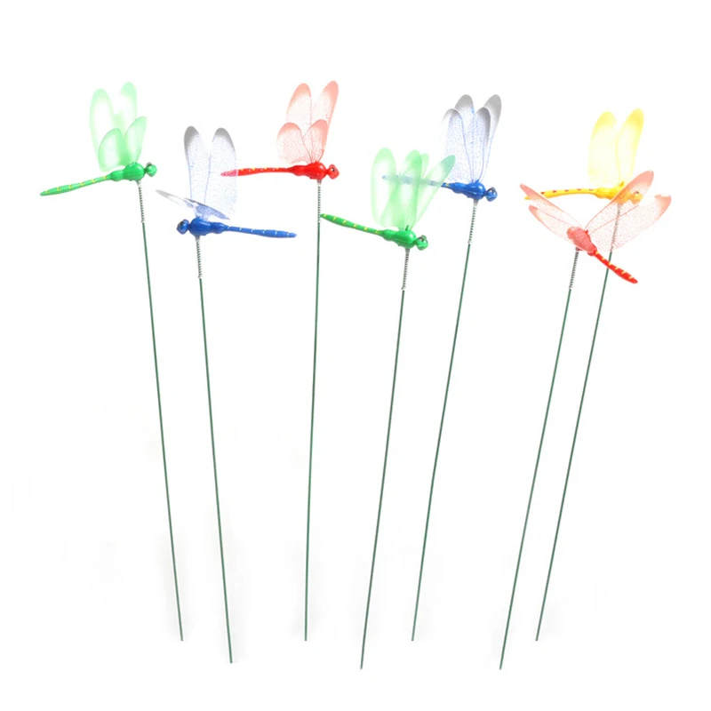 5/10/50pcs Colorful 3D Dragonfly Garden Yard Planter Dragonfly Flower Arrangement Dragonfly Outdoor Decor Flower Pots Decoration