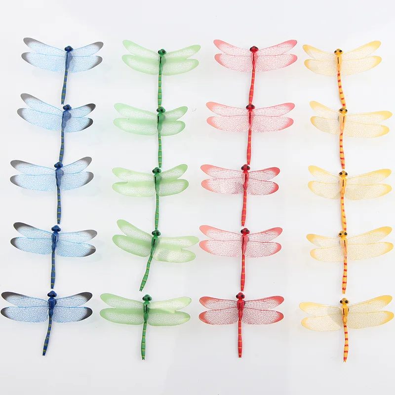 5/10/50pcs Colorful 3D Dragonfly Garden Yard Planter Dragonfly Flower Arrangement Dragonfly Outdoor Decor Flower Pots Decoration