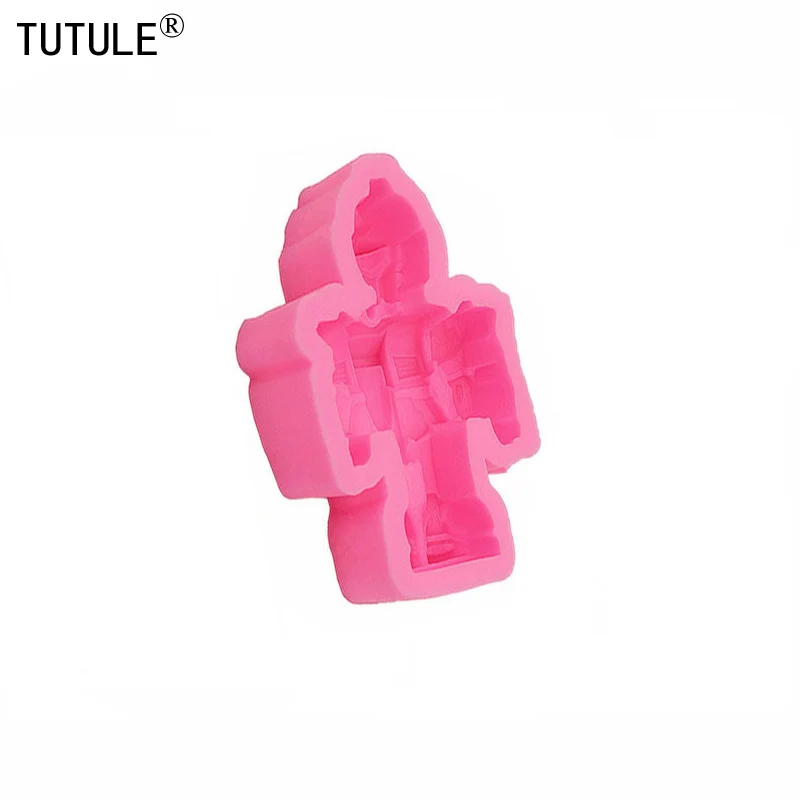3D Simulation Robot Silicone Mold Flip Candy Cake Mold Handmade Soap Mold Aroma Candle Plaster Mold DIY Baking