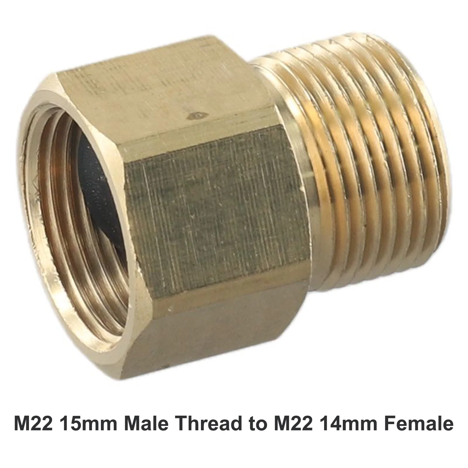 Metric Adapter M22 15mm Male Thread To M22 14mm Female Pressure Washer Gun Hose Connector Brass Fitting Garden Parts