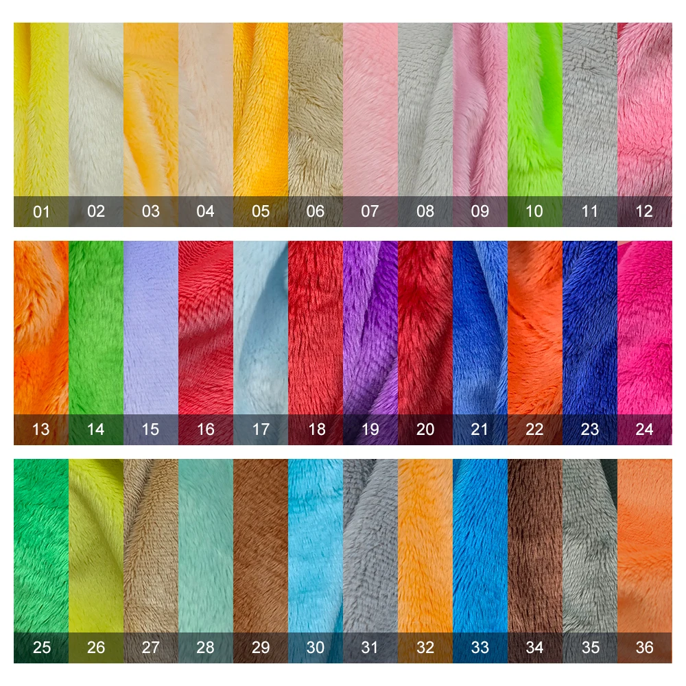 45x50cm 101~143 Plush Fabric For Sewing 5mm Pile Length 100 Polyester Hair Material For Popular Cotton Dolls DIY Handmade Fabric