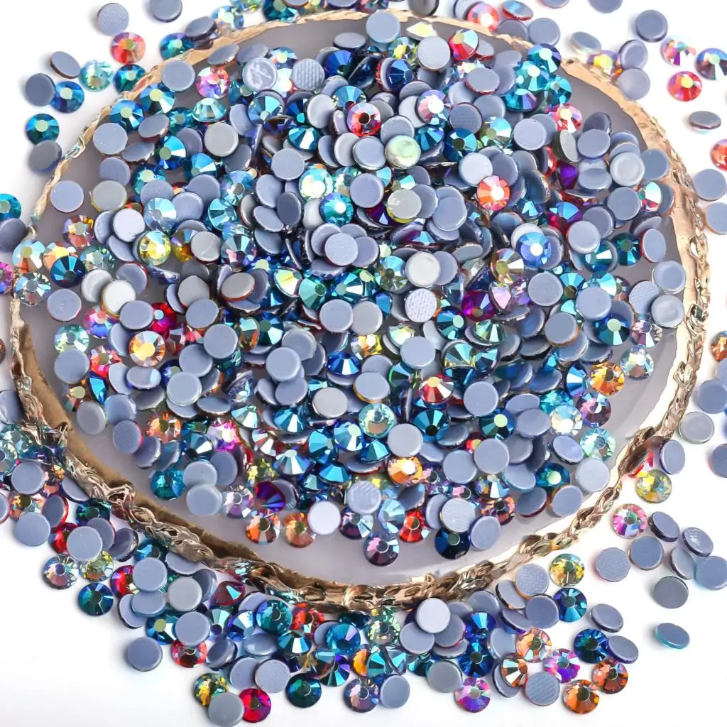 Big bag 42 Pop Colors Wholesale Large Packing DMC Hotfix Rhinestones Flatback Glass Iron On For Wedding Dress Decorations