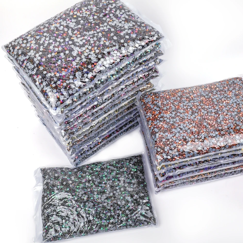 Big bag 42 Pop Colors Wholesale Large Packing DMC Hotfix Rhinestones Flatback Glass Iron On For Wedding Dress Decorations