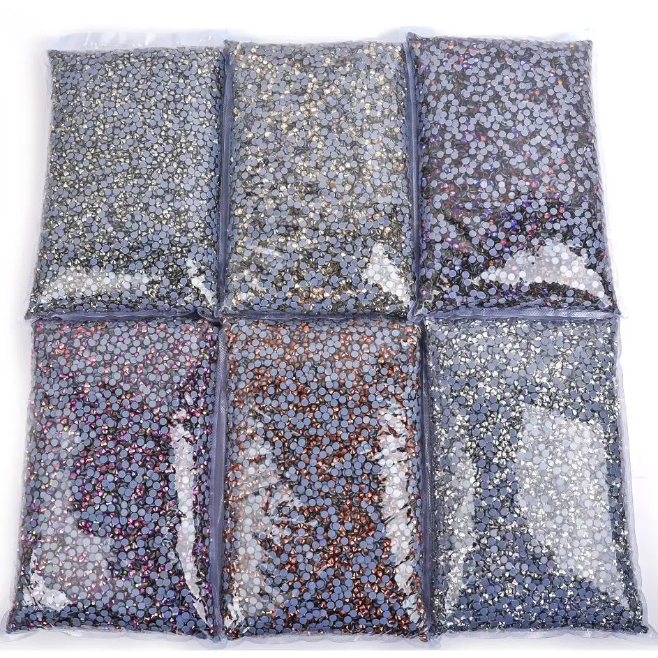 Big bag 42 Pop Colors Wholesale Large Packing DMC Hotfix Rhinestones Flatback Glass Iron On For Wedding Dress Decorations