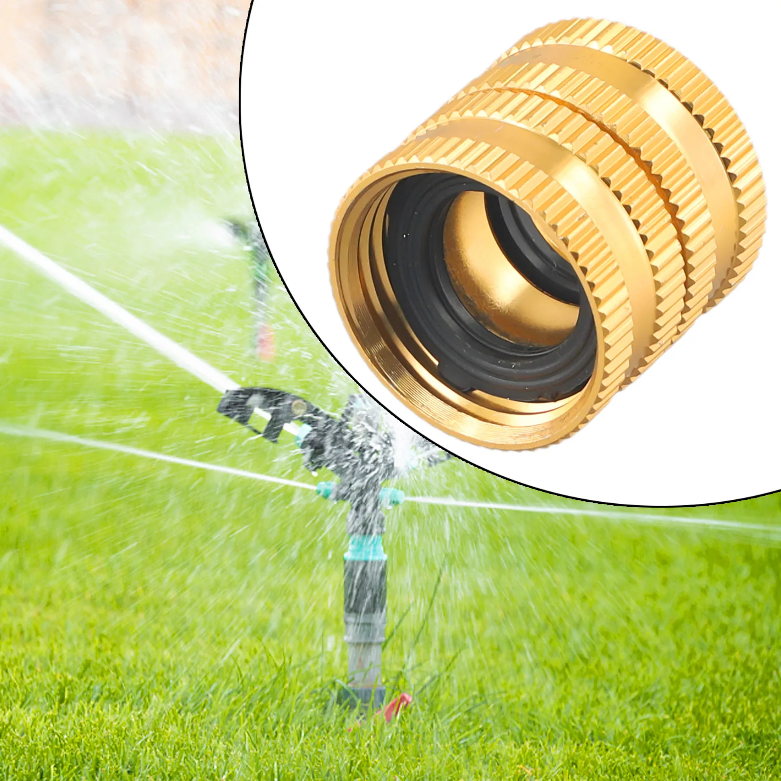 Two-Way Female Connector Solid Brass Irrigation Garden Hose 3/4 Bi-directional Female Head Water Pipe Joint Connectors