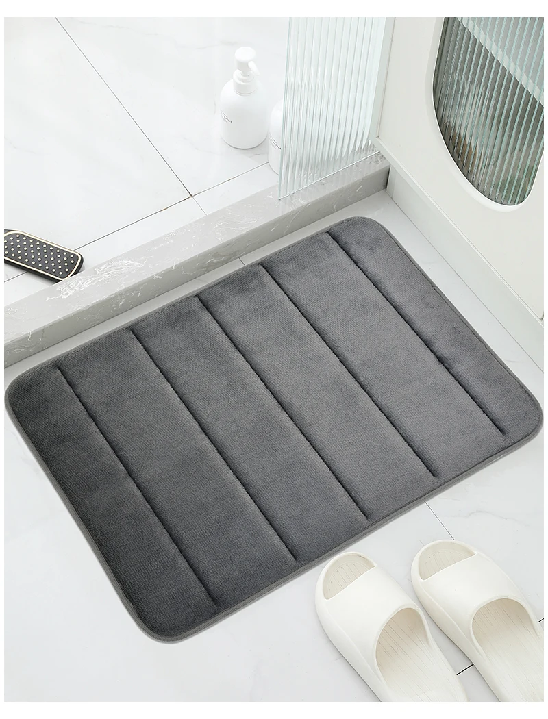 Bathroom Coral Velvet Anti-skid Mat,Quick Water Absorption,Dry Machine Washing,Toilet Mat,SoftComfortable, Easy Mat Bathroom Use