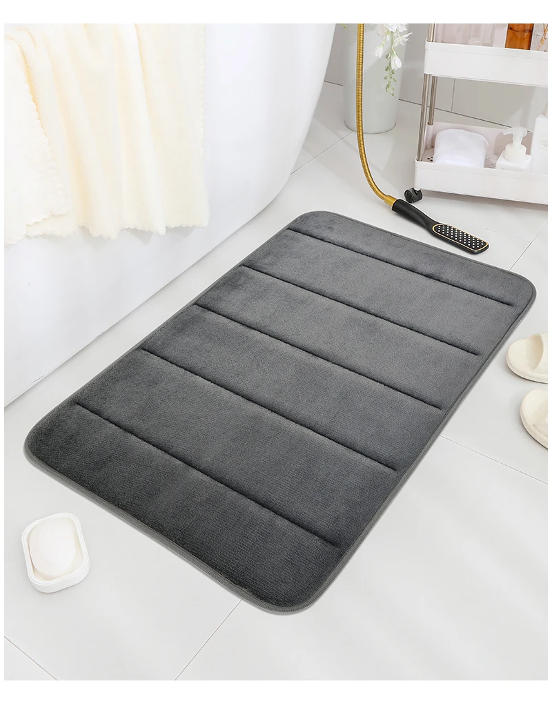 Bathroom Coral Velvet Anti-skid Mat,Quick Water Absorption,Dry Machine Washing,Toilet Mat,SoftComfortable, Easy Mat Bathroom Use