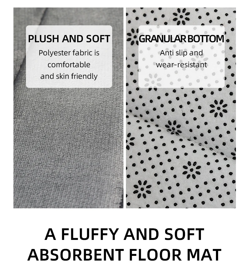 Bathroom Coral Velvet Anti-skid Mat,Quick Water Absorption,Dry Machine Washing,Toilet Mat,SoftComfortable, Easy Mat Bathroom Use