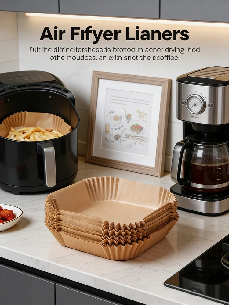 Air Fryer 50/100PCS Bakeware Disposable Paper Tray Non-Stick Mat Oil-proof Liner Non-Stick Mat for Kitchen Oven Baking Paper