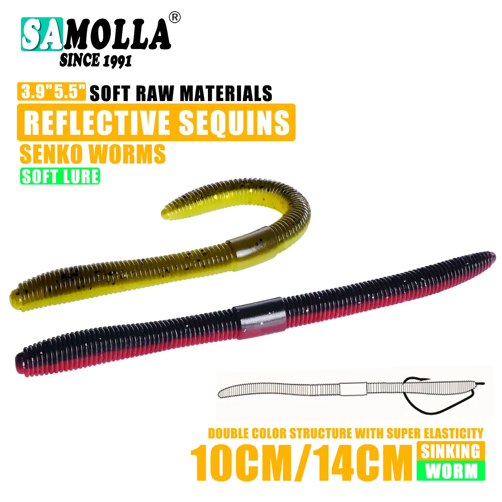 10cm/14cm 10/15pcs/bag Soft Bait Senko Worm Wacky Stick Worm Baits Leurre Souple Wobblers For All Fish Pesca Bass Fishing Lure