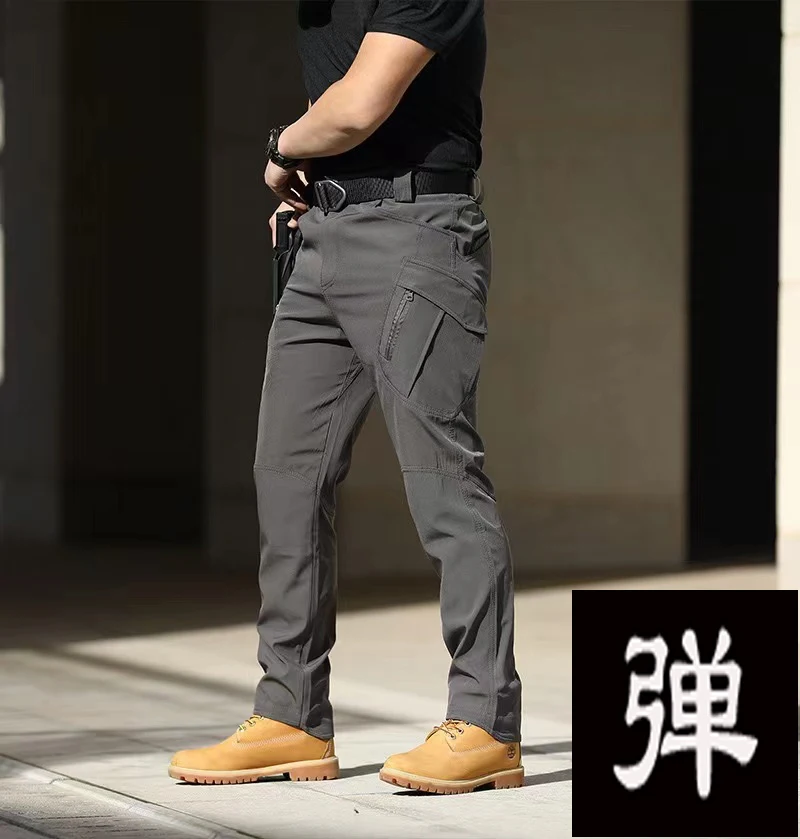 Men's Spring Autumn City Cargo Elastic Pants Trekking Hiking Camping Climbing Running Sports Cycling Work Outdoor Trousers