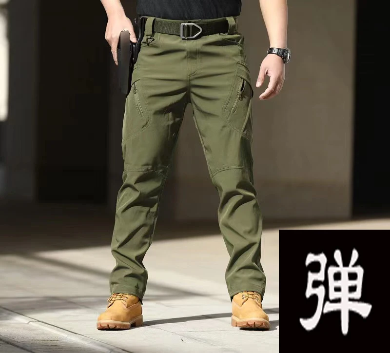 Men's Spring Autumn City Cargo Elastic Pants Trekking Hiking Camping Climbing Running Sports Cycling Work Outdoor Trousers