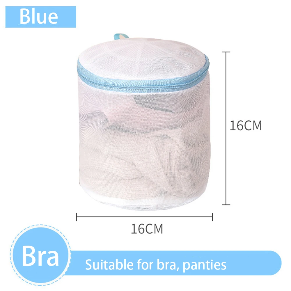 7pcs Laundry Bags Clothes Protect Bags For Washing Machine Travel Dirty Clothing Organize Laundry Basket Blue Zipper Washing Bag