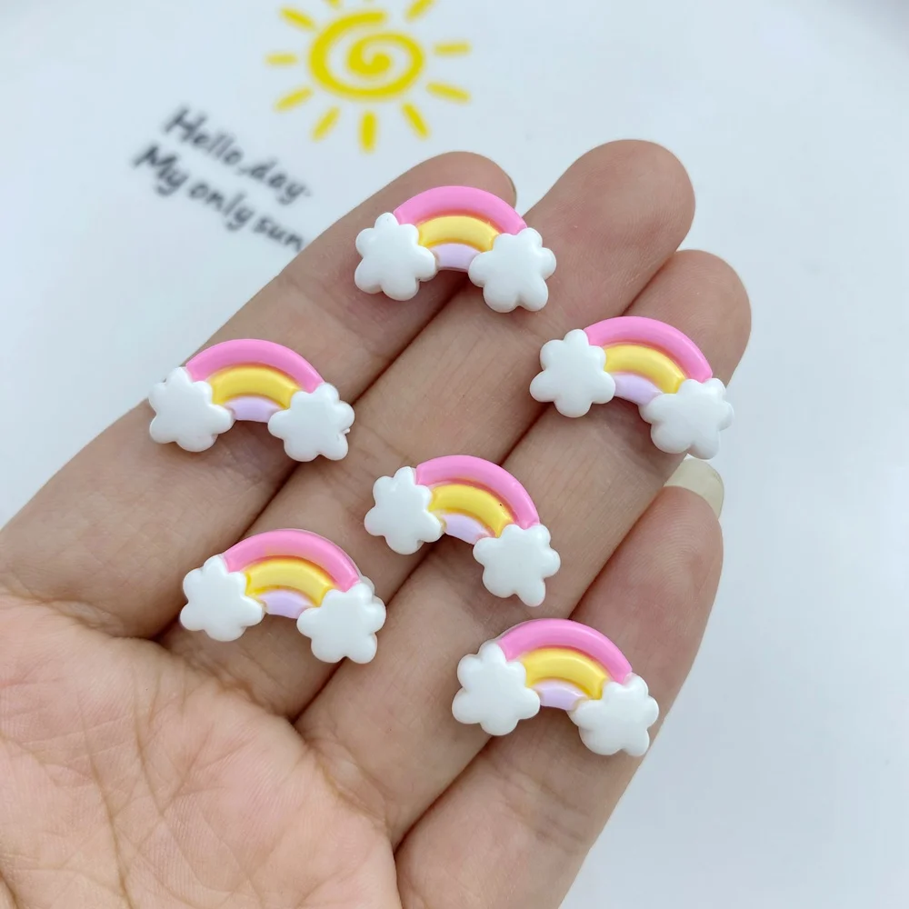 30Pcs New Cute Resin Mini Colorful Rainbow Series Flat Back Free Shipping Manicure Parts Embellishments For Hair Bows Accessorie